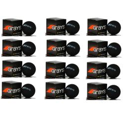 Squash Balls - Grays Double Yellow Dot Squash Balls Box of 12