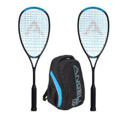 Squash Bags, Squash Racquets, Two Packs You Save STACKS! - Angell Cyan 145 Racquet Two Pack and Backpack Deal Squash Bags, Squash Racquets, Two Packs You Save STACKS! - Angell Cyan 145 Racquet Two Pack and Backpack Deal