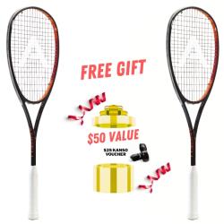 Squash Racquets, Two Packs You Save STACKS! - Angell HM 145 Two Pack Squash Racquet and Free Gift!