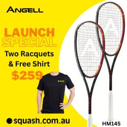 Squash Racquets, Two Packs You Save STACKS! - Angell HM 145 Two Pack Squash Racquet