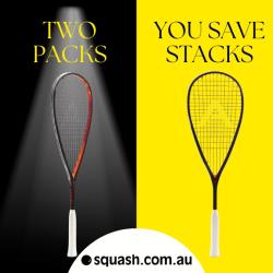 Squash Racquets, Two Packs You Save STACKS! - Angell HM135 Two Pack Squash Racquet