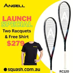 Squash Racquets, Two Packs You Save STACKS! - Angell RC 120 Two Pack Squash Racquet