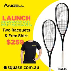 Squash Racquets, Two Packs You Save STACKS! - Angell RC 140 Two Pack Squash Racquet