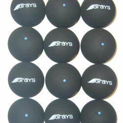Squash Balls - Grays Blue Dot One Dozen Balls
