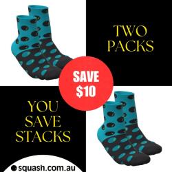 Socks, Two Packs You Save STACKS! - Inform Socks for Squash 2 Pack Turquoise Black