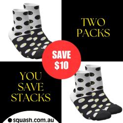 Socks, Two Packs You Save STACKS! - Inform Socks for Squash 2 Pack White Black