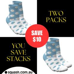 Socks, Two Packs You Save STACKS! - Inform Socks for Squash 2 Pack White Blue