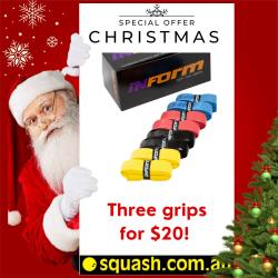 12 Days of Christmas, Squash Accessories - Inform Softac Grips Three Pack