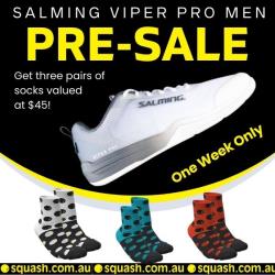 Squash Shoes - PRESALE - Salming Viper Pro Men White Silver Court Shoe