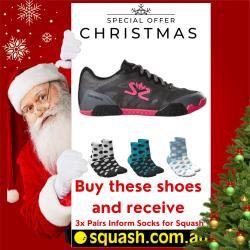 12 Days of Christmas, Squash Shoes - Salming Hawk Shoe Women GunMetal Pink plus 3 Pairs of Socks