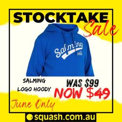 Clothing, Stocktake Sale - Salming Logo Hoody Blue