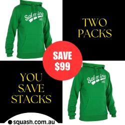 Clothing, Two Packs You Save STACKS! - Salming Logo Hoody Green Two Pack