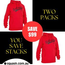 Clothing, Two Packs You Save STACKS! - Salming Logo Hoody Red Two Pack