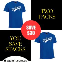 Clothing, Two Packs You Save STACKS! - Salming Logo Tee Men Blue Two Pack