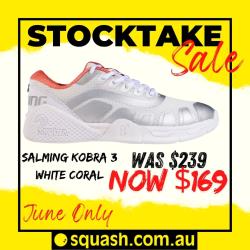 Squash Shoes, Stocktake Sale - Salming Recoil Kobra Women White Orange
