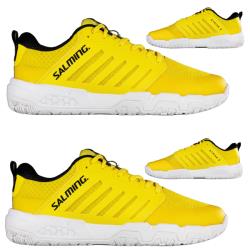 Squash Shoes, Two Packs You Save STACKS! - Salming Recoil Strike Yellow Black Court Shoe Two Pack