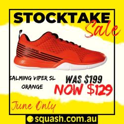 Squash Shoes, Stocktake Sale - Salming Viper SL Men Spicy Orange Squash Shoe