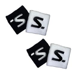 Squash Accessories - Salming Wristband Short Twin Pack Black White Two Pack Squash Accessories - Salming Wristband Short Twin Pack Black White Two Pack