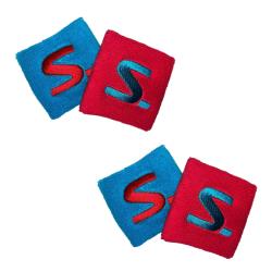 Squash Accessories - Salming Wristband Short Twin Pack Red Blue Two Pack