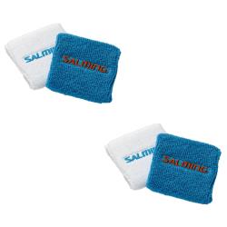 Squash Accessories - Salming Wristband Short Twin Pack White Blue Two Pack Squash Accessories - Salming Wristband Short Twin Pack White Blue Two Pack