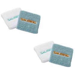 Squash Accessories - Salming Wristband Short Twin Pack White Turq Two Pack Squash Accessories - Salming Wristband Short Twin Pack White Turq Two Pack