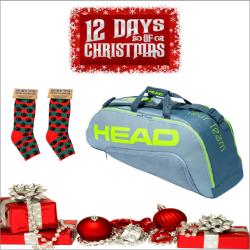 Obsolete Stock - 12 Days of Christmas Head Extreme 6R Combi Bag and 2 Pack Jingle Balls Socks