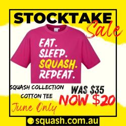 Clothing, Stocktake Sale - Eat Sleep Squash Repeat - Pink Cotton Tee Men