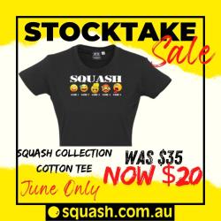 Clothing, Stocktake Sale - Emoji Squash Game Tee - Black Cotton Tee Women