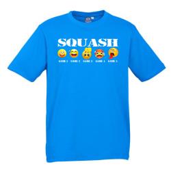 Clothing - Emoji Squash Game Tee - Cyan Cotton Tee Men