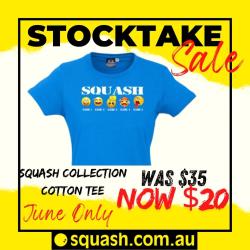 Clothing, Stocktake Sale - Emoji Squash Game Tee - Cyan Cotton Tee Women
