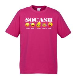 Clothing, Stocktake Sale - Emoji Squash Game Tee - Pink Cotton Tee Men