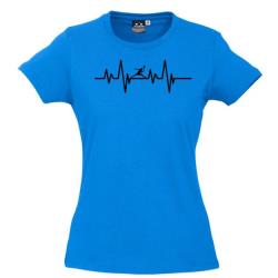 Clothing, Stocktake Sale - Heartbeat - The Squash Collection Tee Women Cyan