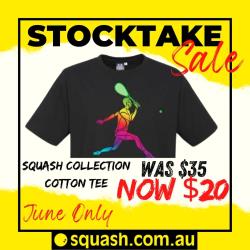Clothing, Stocktake Sale - Neon Male Squash Player - Charcoal Cotton Tee Men