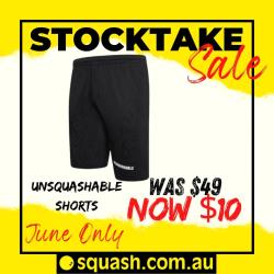 Clothing, Stocktake Sale - UNSQUASHABLE Performance Shorts Unisex Black
