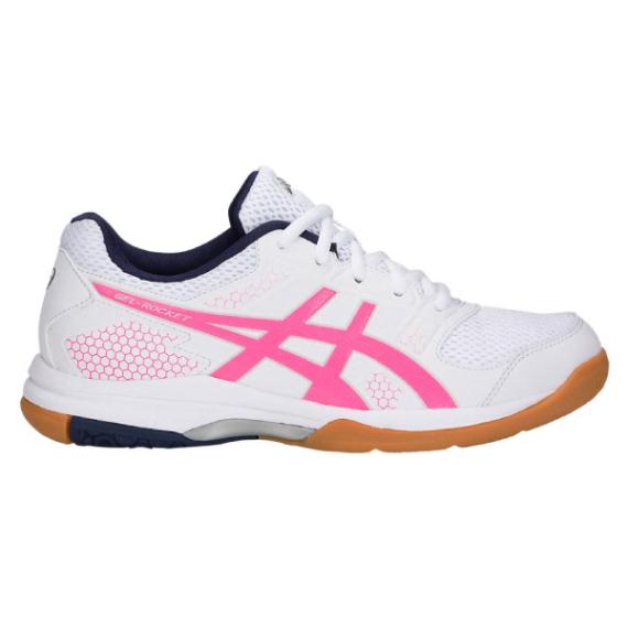 Asics Gel Rocket 8 Womens Squash Shoes White/Hot Pink //